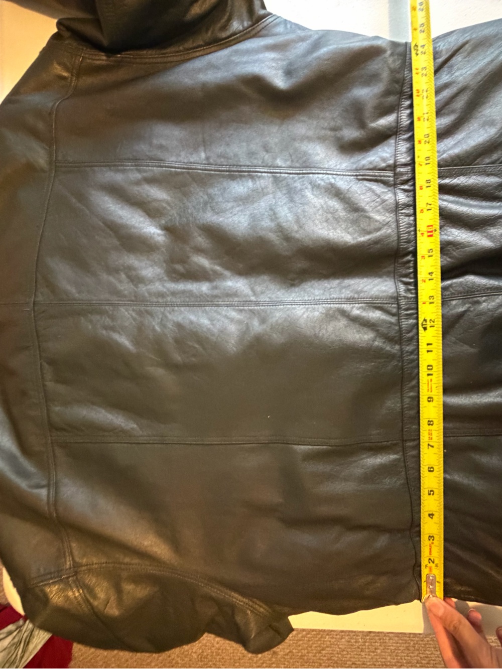 Vintage Black Leather fall Winter Jacket Coat Mens size XL 1990s grunge slouchy - Picture 15 of 16
